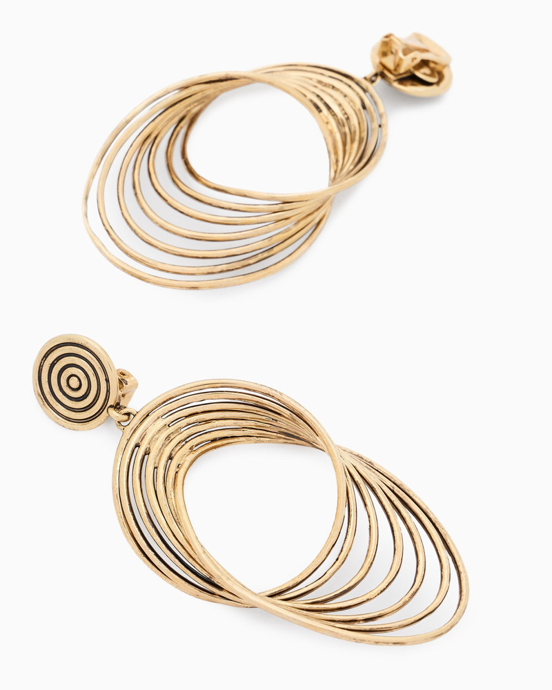 GIORGIO ARMANI BRASS CLIP-ON PENDANT EARRINGS outlook