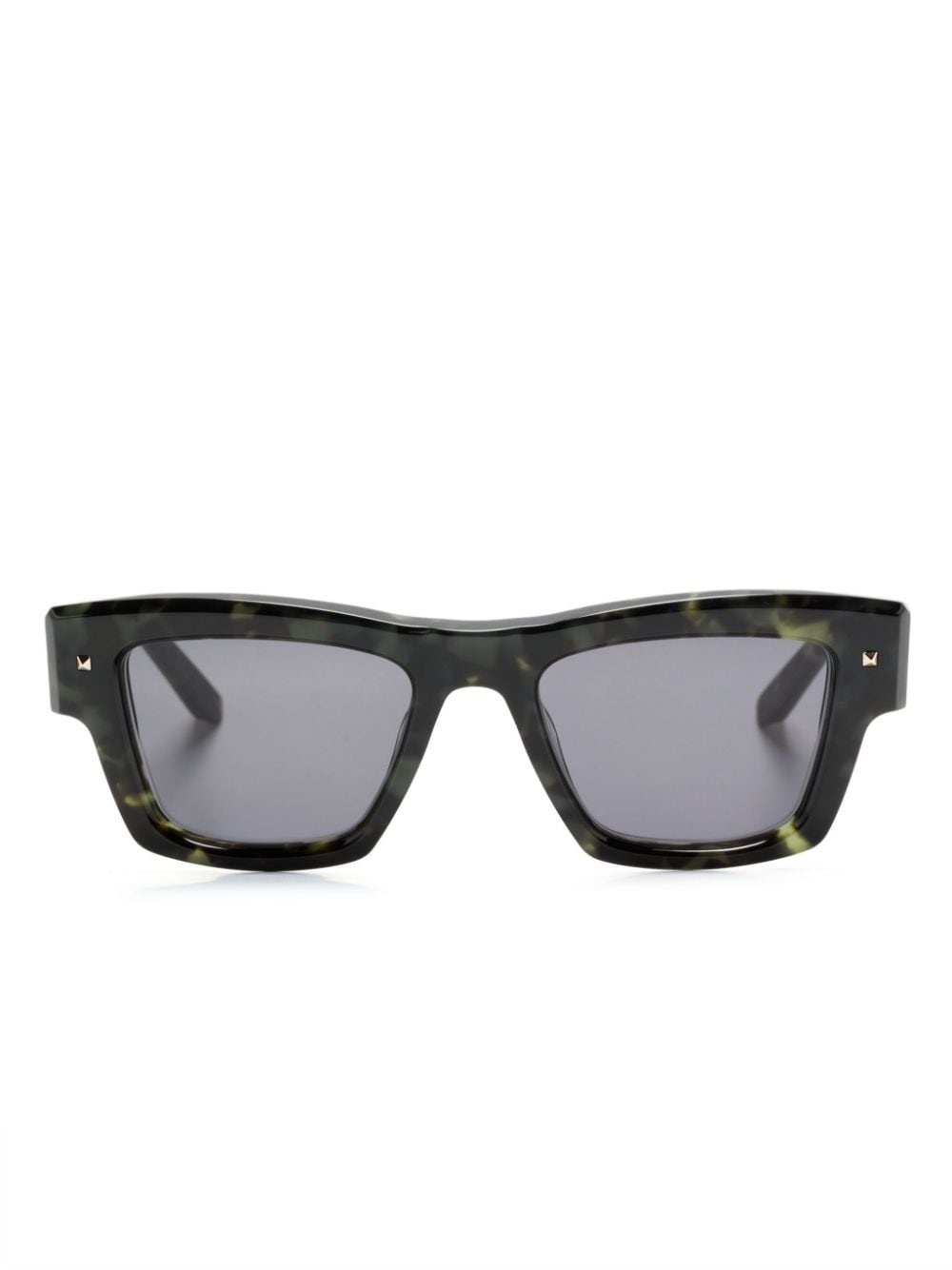 tortoiseshell-effect square-frame sunglasses - 1