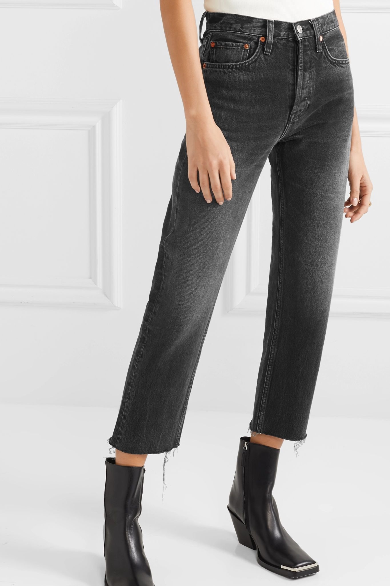 Originals Stove Pipe cropped high-rise straight-leg jeans - 3