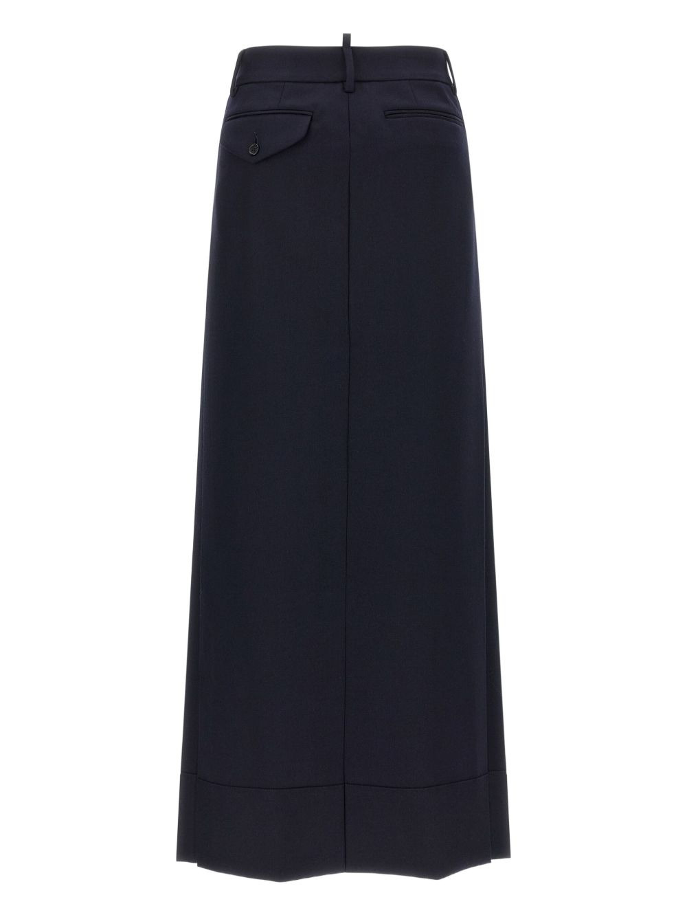 denim-insert pleated skirt - 2