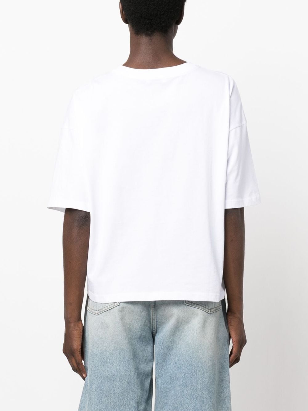 satin-panel short-sleeved T-shirt - 4