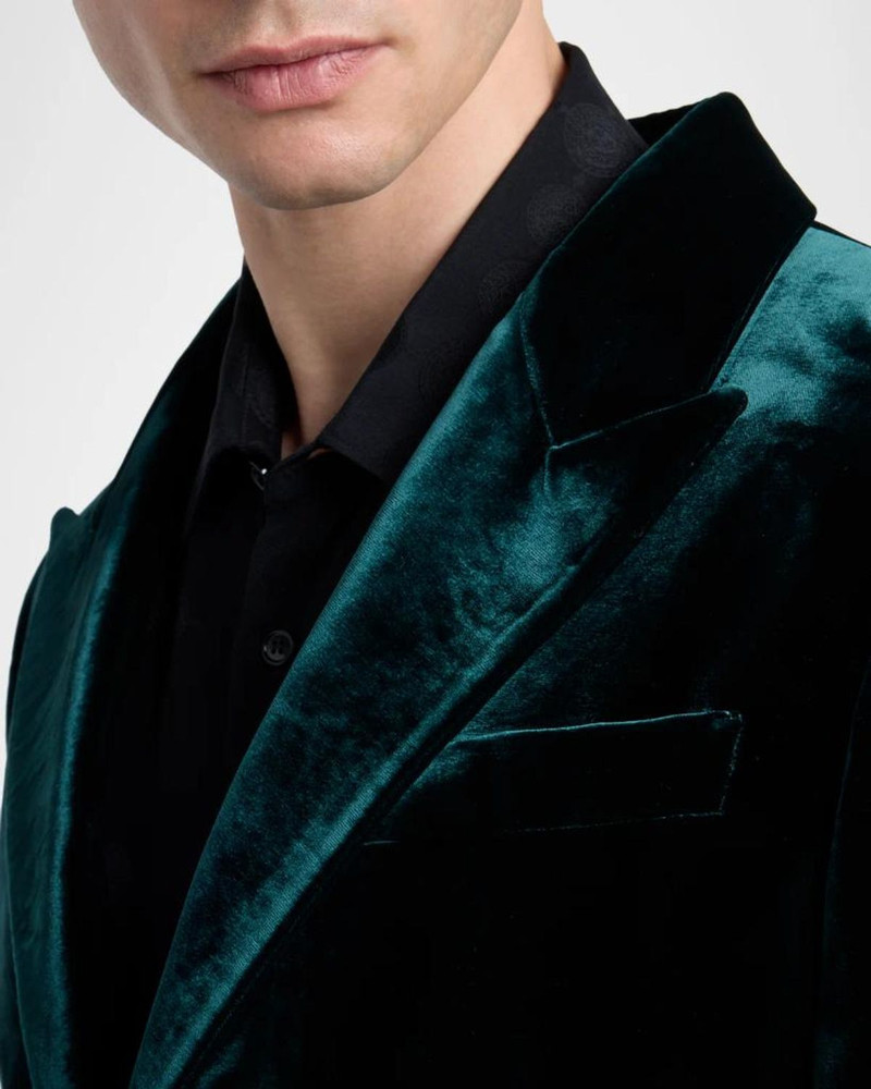 Men's Peak Lapel Velvet Evening Jacket 5