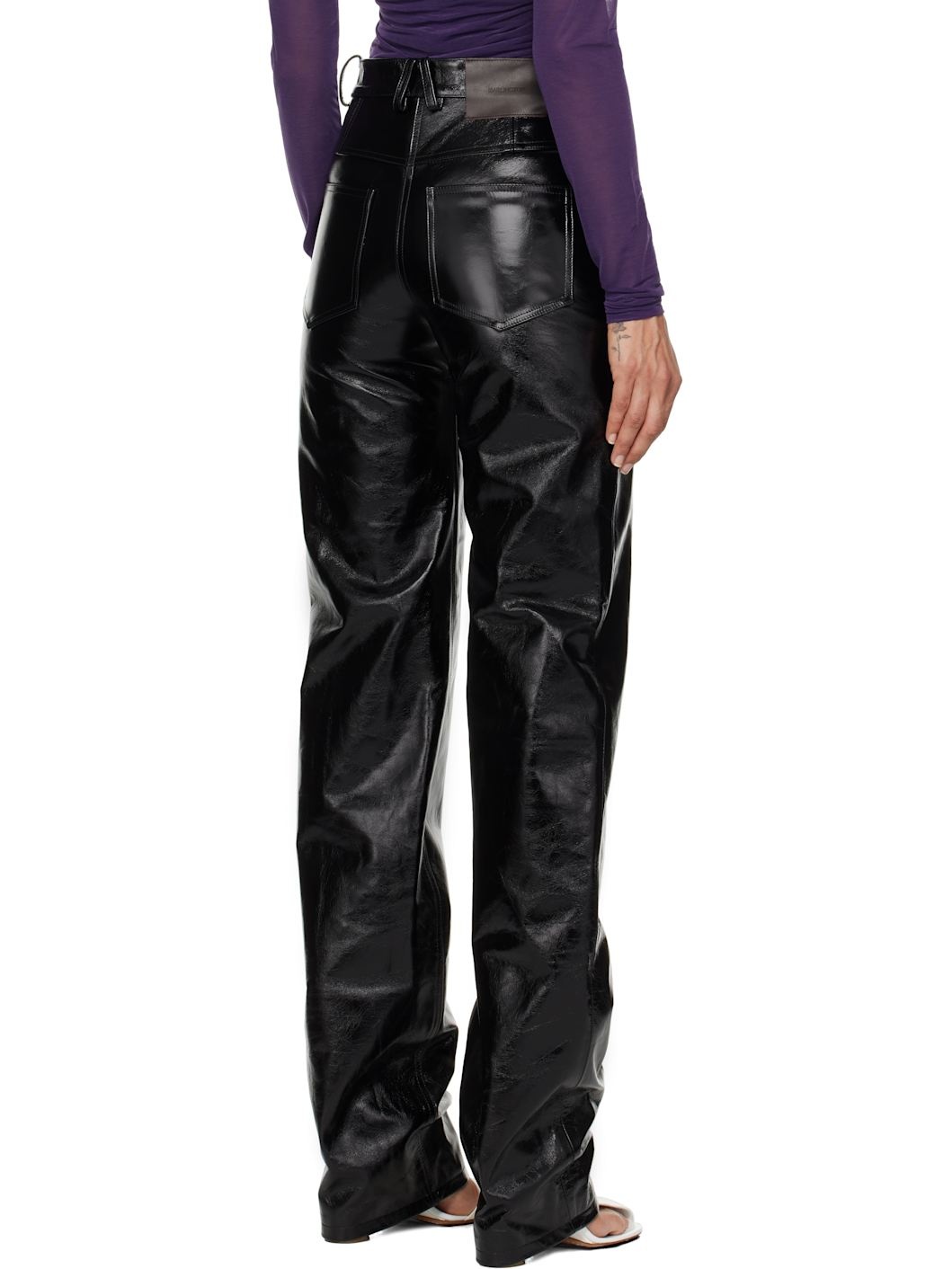 Black Vante Leather Pants - 3