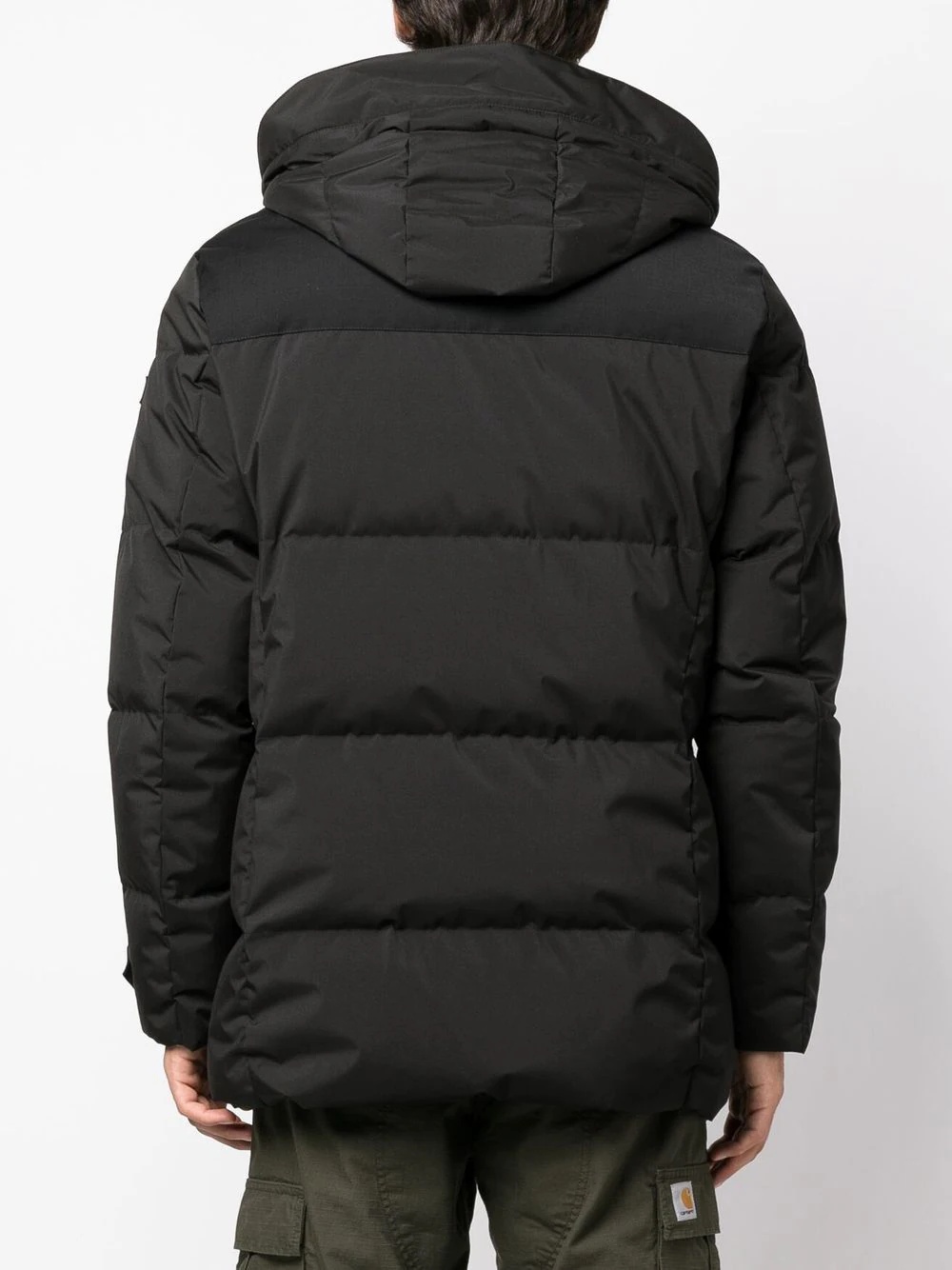 quilted-finish padded coat - 4