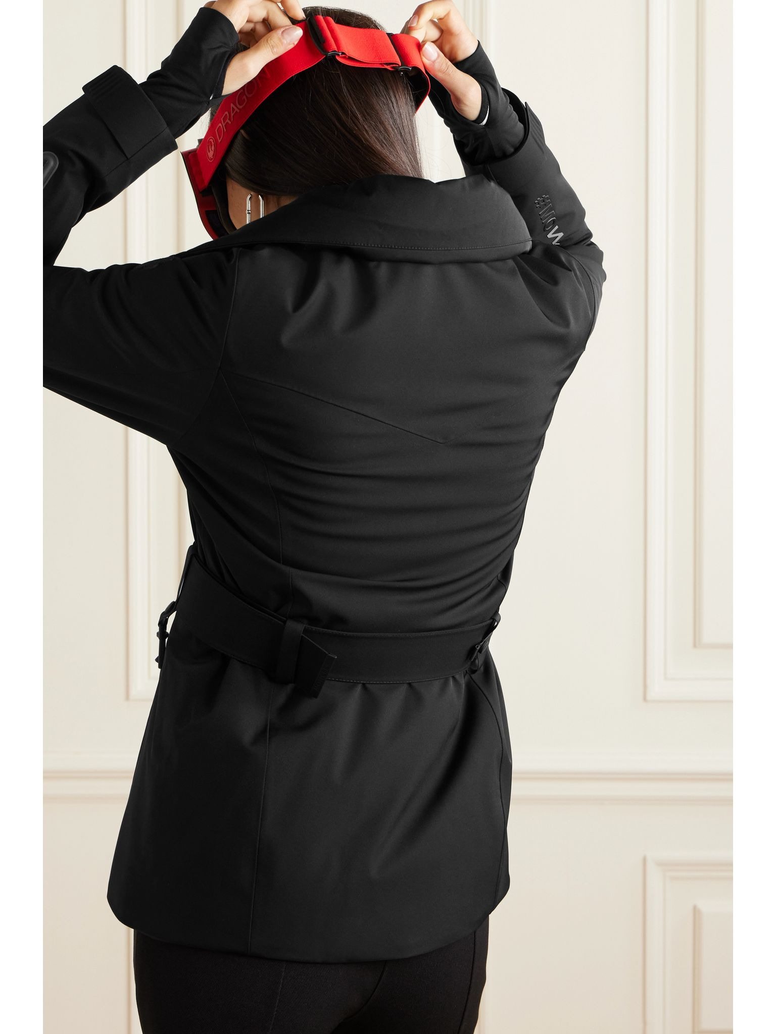 Hainet belted stretch-twill ski jacket Black - 4