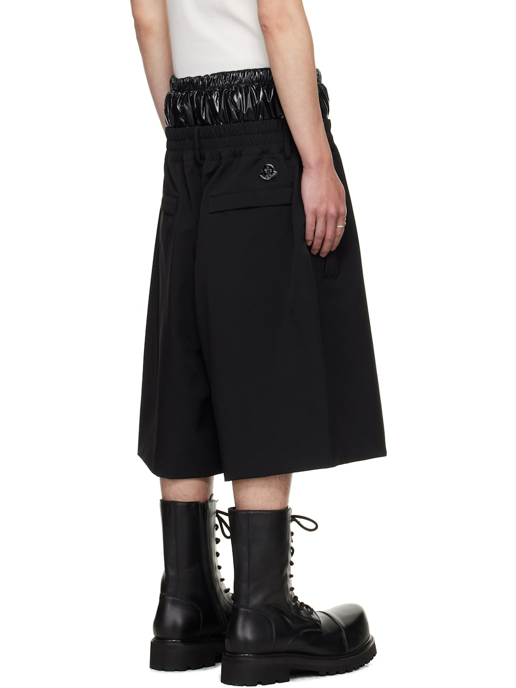 Moncler x A$AP Rocky Black Logo Patch Shorts - 3