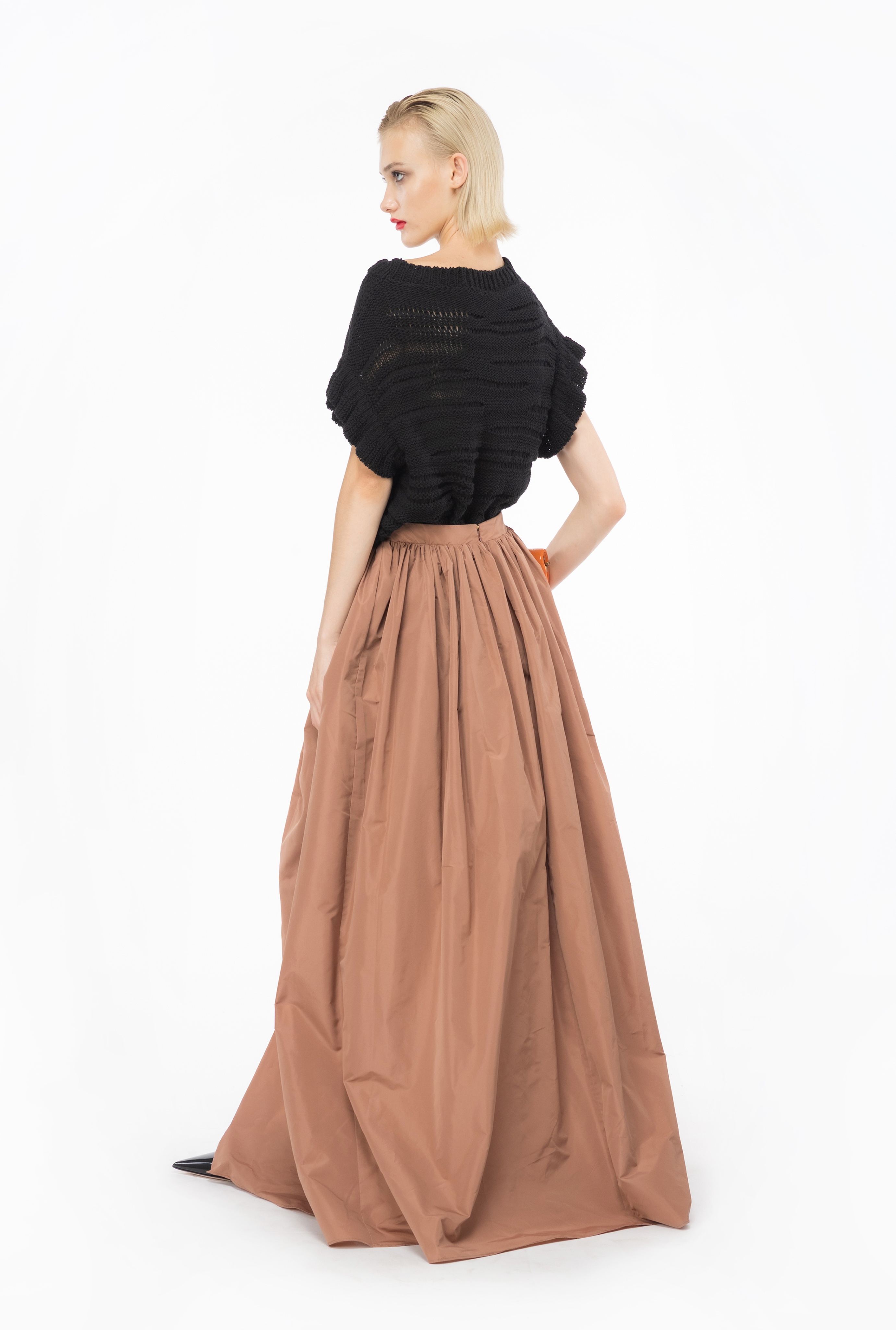 TAFFETA MAXI SKIRT WITH SLIT - 5