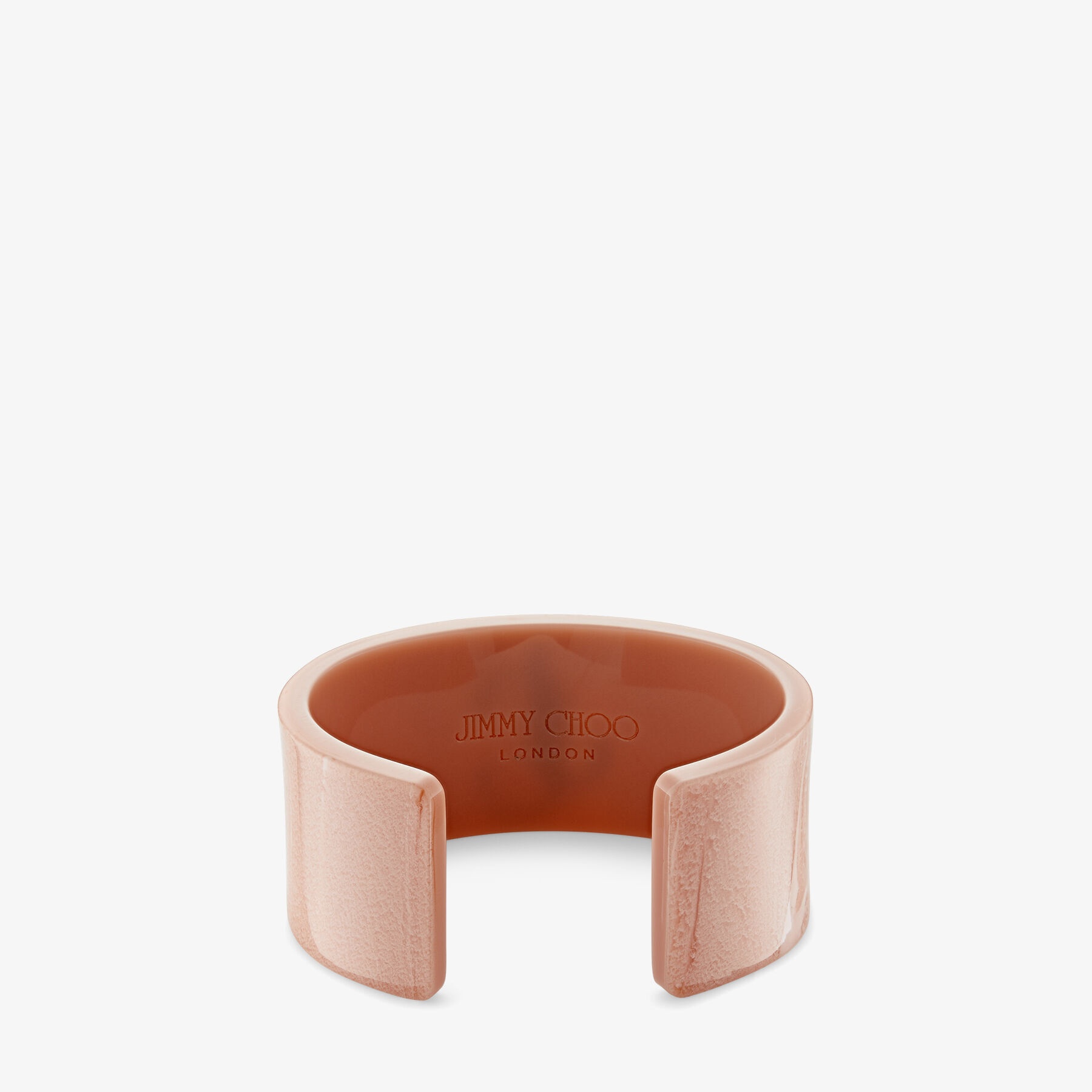 JC Cuff
Ballet Pink Acrylic Cuff Bracelet with Gold-Finish Metal JC Emblem - 6