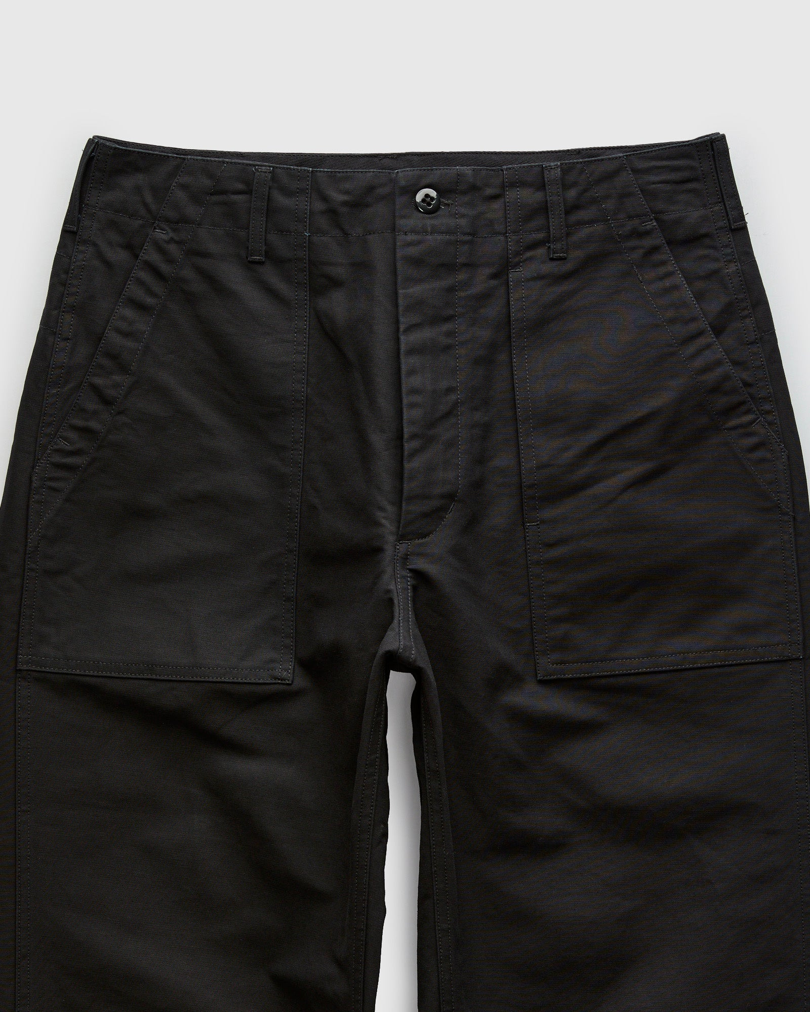 Fatigue Pants in Black Cotton Double Cloth - 4
