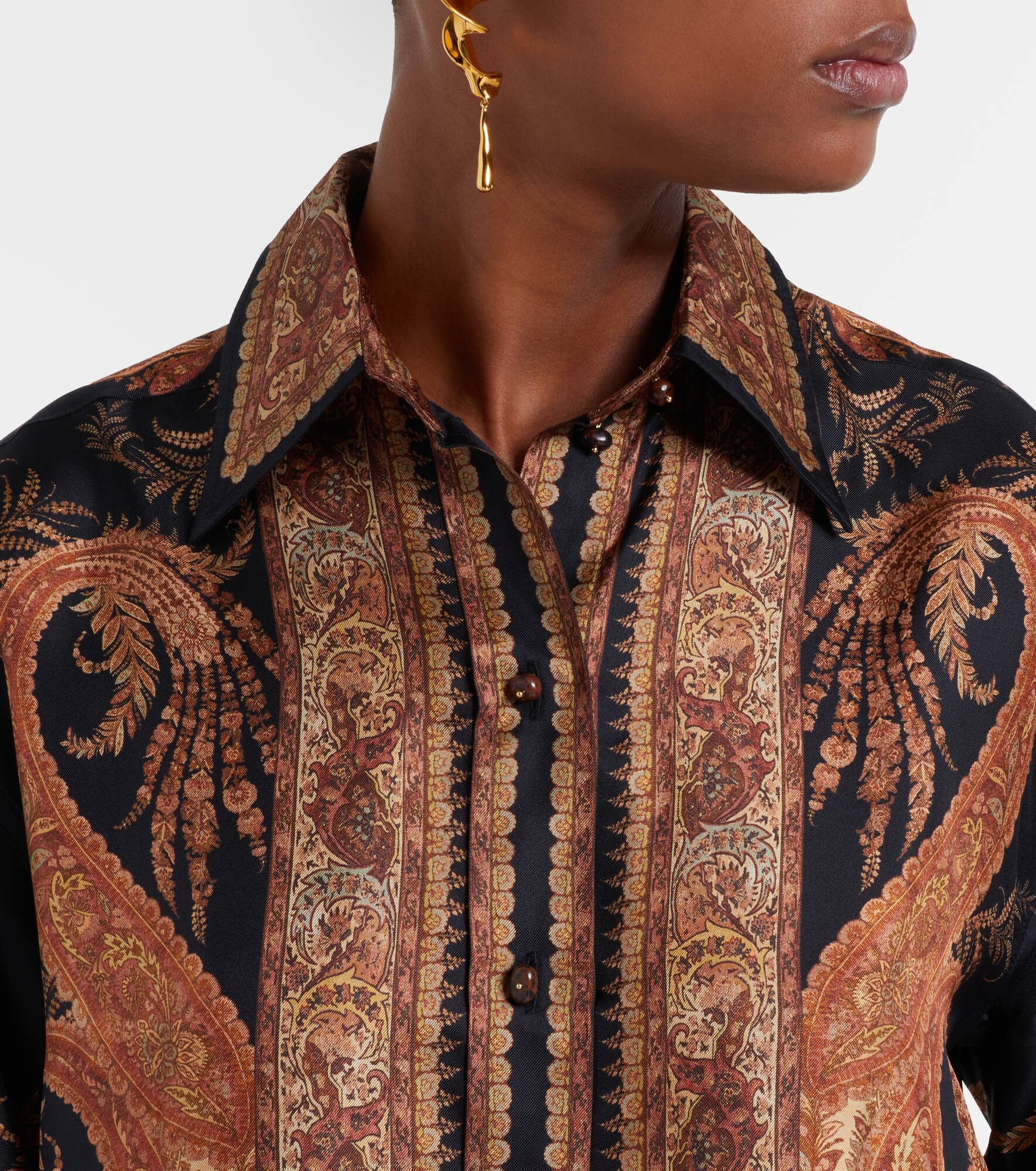 Hypnotic paisley silk shirt - 4