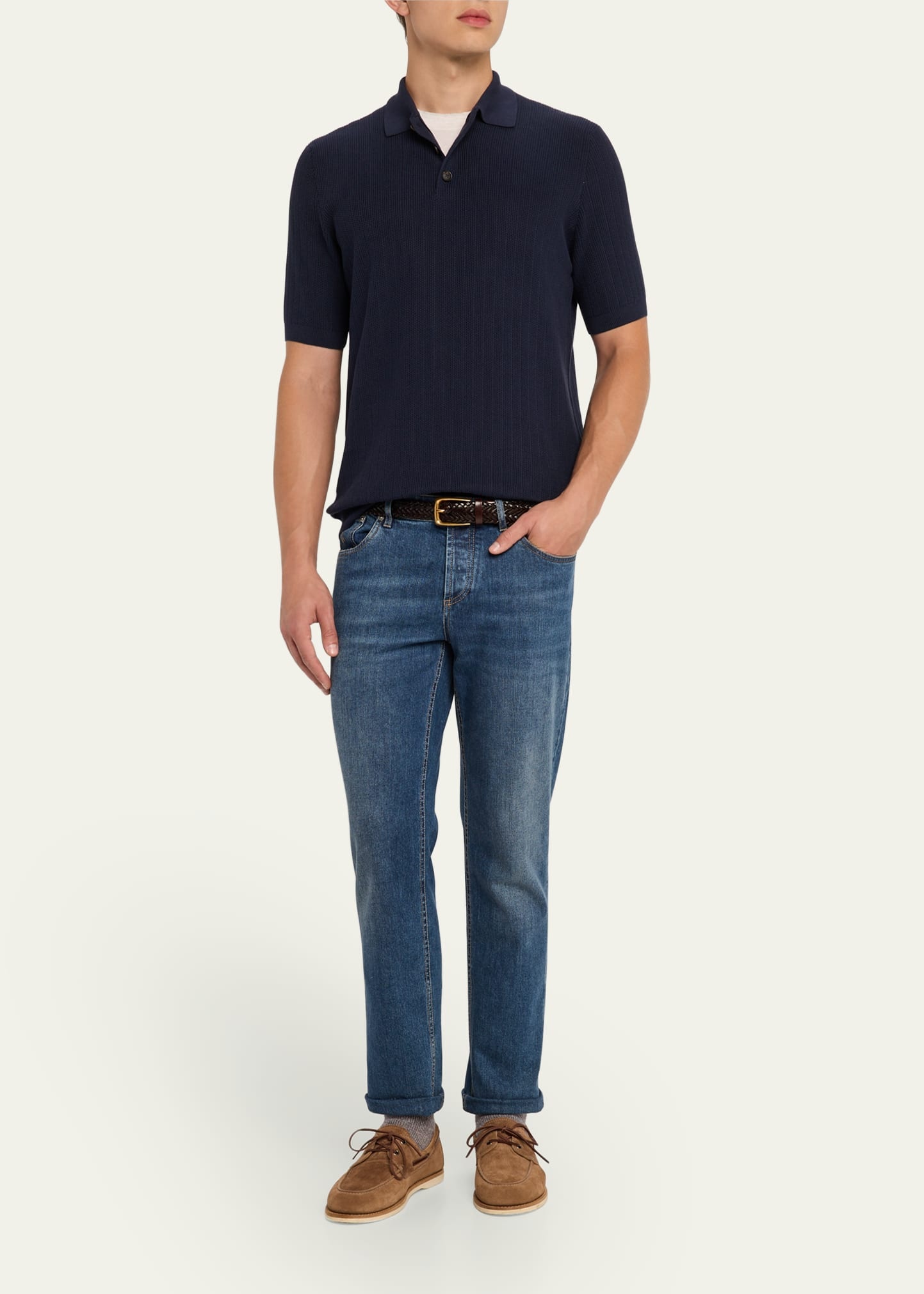 Men's Cotton Textured Polo Shirt - 2