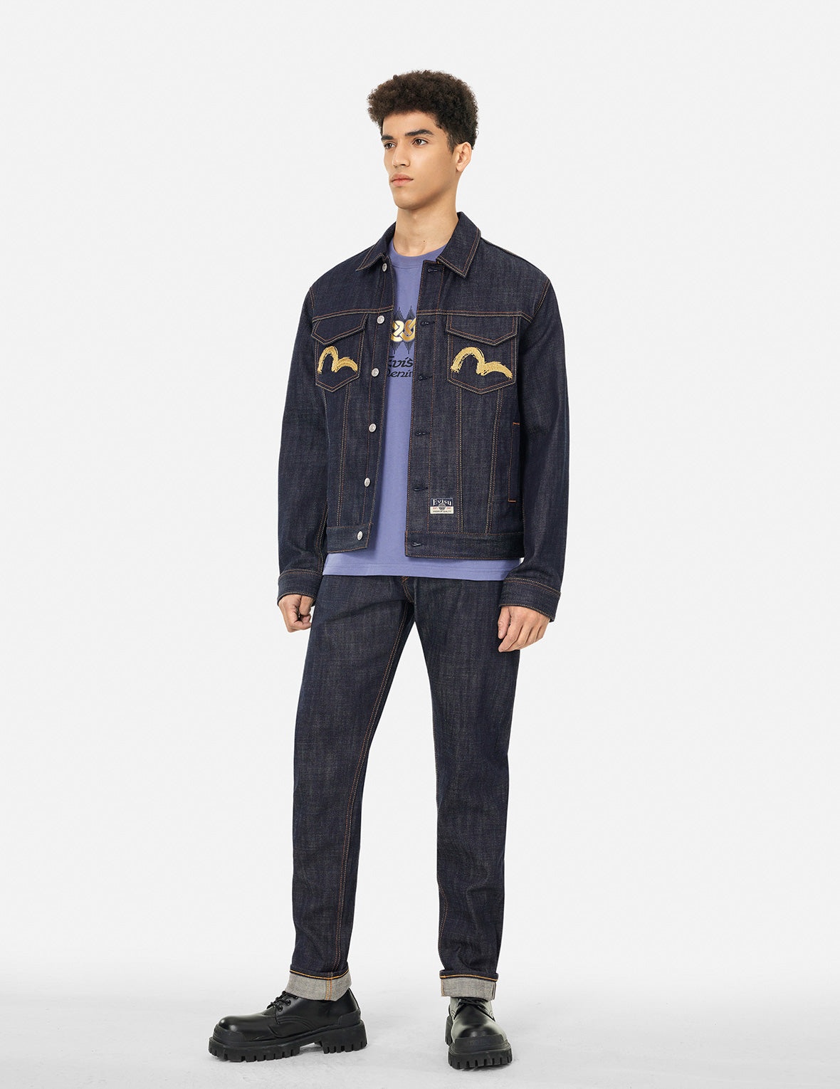 Hakutaku Embroidery Relax Fit Denim Jacket - 4