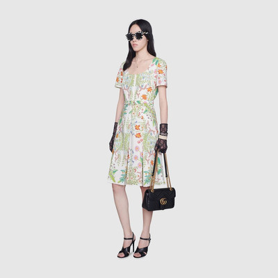 GUCCI New Flora print cotton midi dress outlook