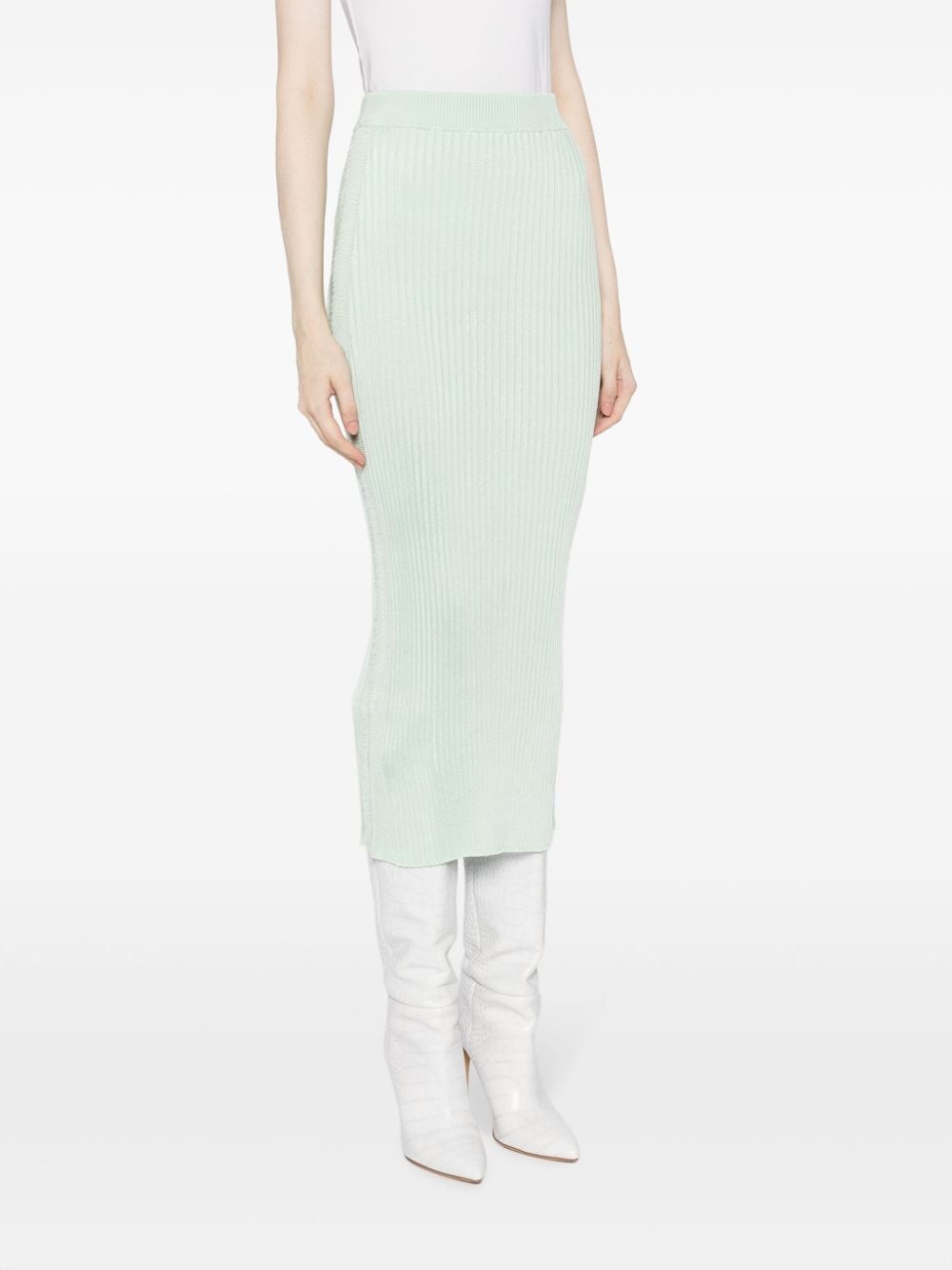 ribbed-knit midi skirt - 3