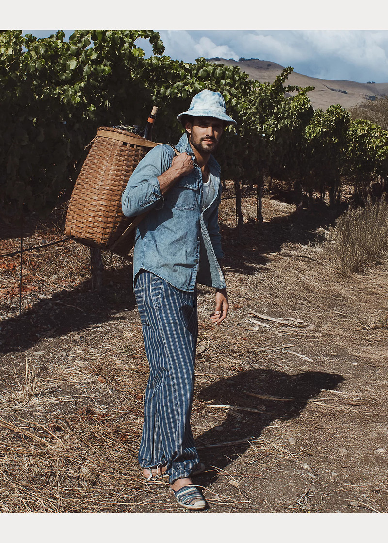 Indigo Striped Denim Pant 6