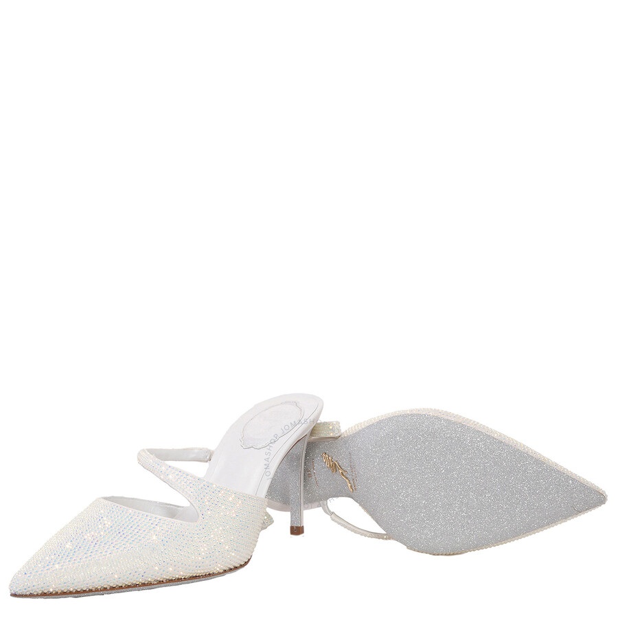 Rene Caovilla Crystal-Embellished Satin Mules - 2