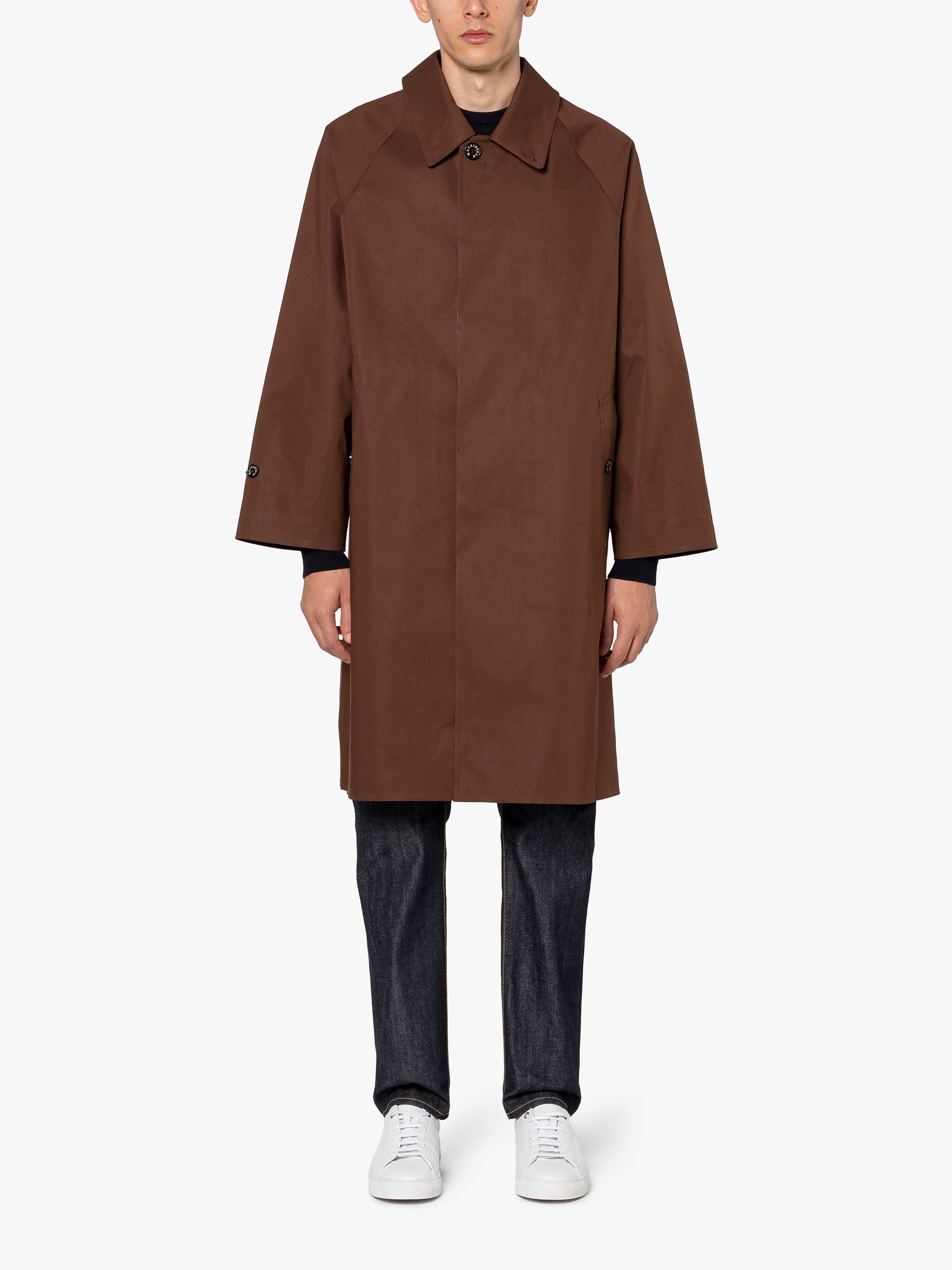 LAUDER BROWN BONDED COTTON OVERCOAT - 3