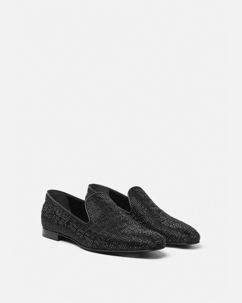 VERSACE Crystal Croc-Effect Slippers outlook