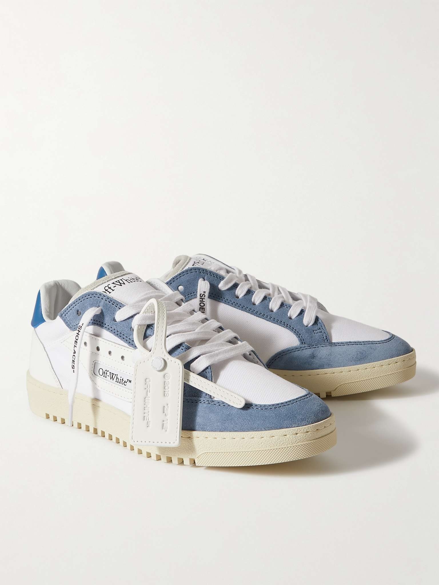 5.0 Leather, Cotton-Canvas and Suede Sneakers - 4