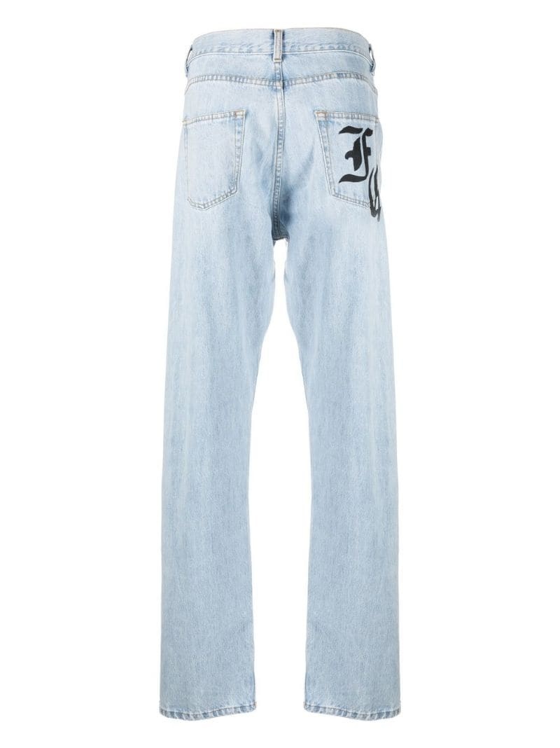 logo-print loose straight-leg jeans - 2