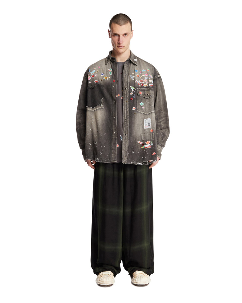 NEEDLES Black Oversize Checkered Pants outlook