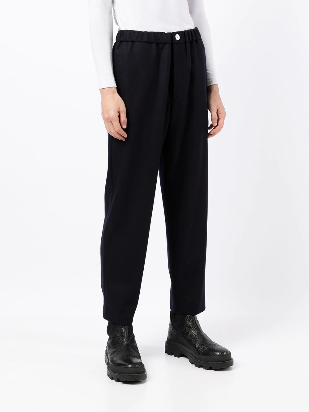 cropped elasticated-waistband trousers - 3