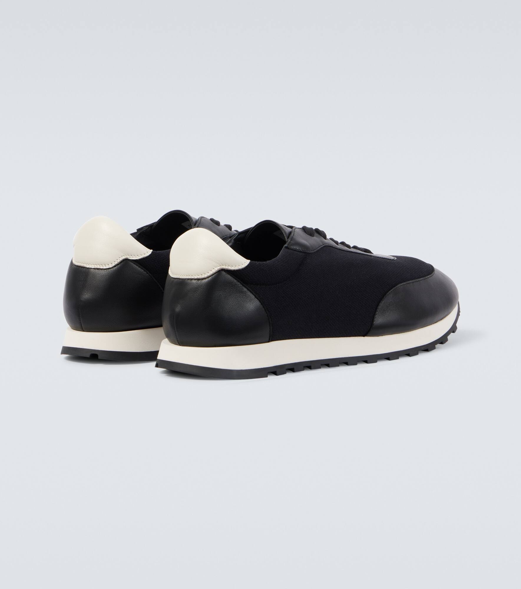 Owen leather-trimmed sneakers - 6
