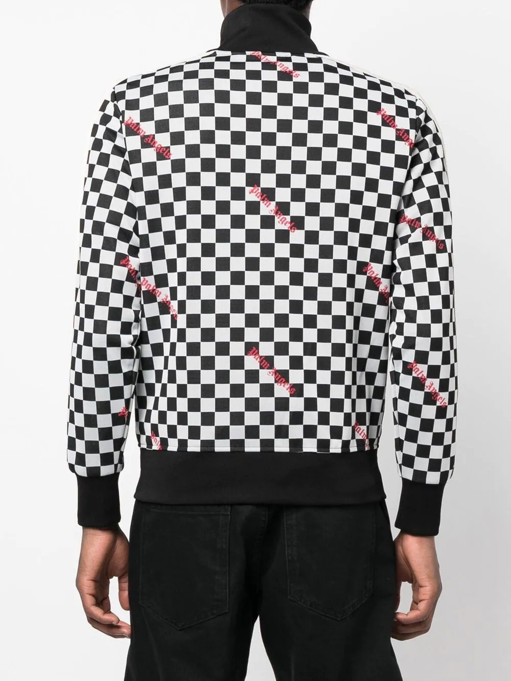 damier-print track jacket - 4