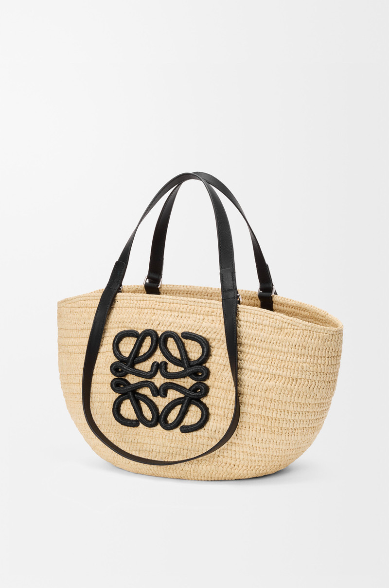 Medium Eclipse basket in raffia and calfskin 5