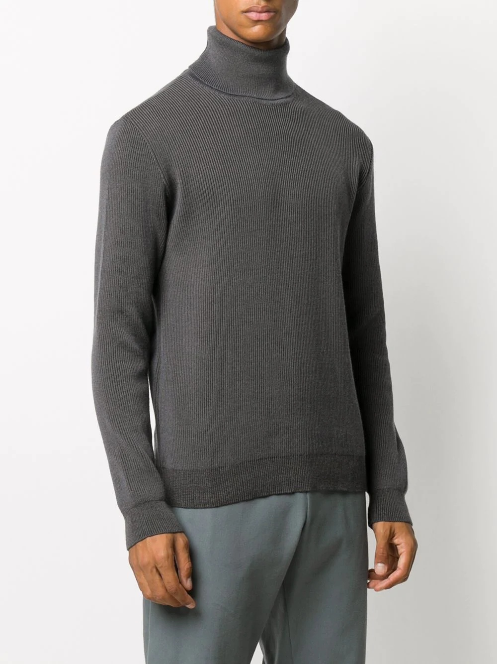 ribbed roll neck jumper - 3