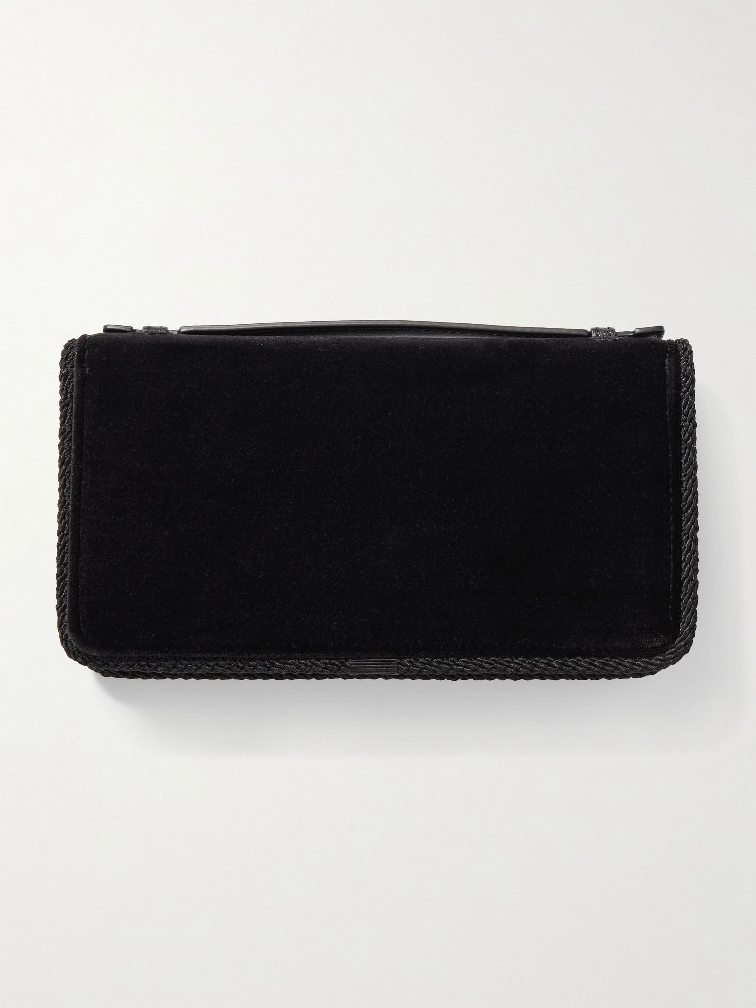 VLogo Signature embellished velvet wallet Black - 3