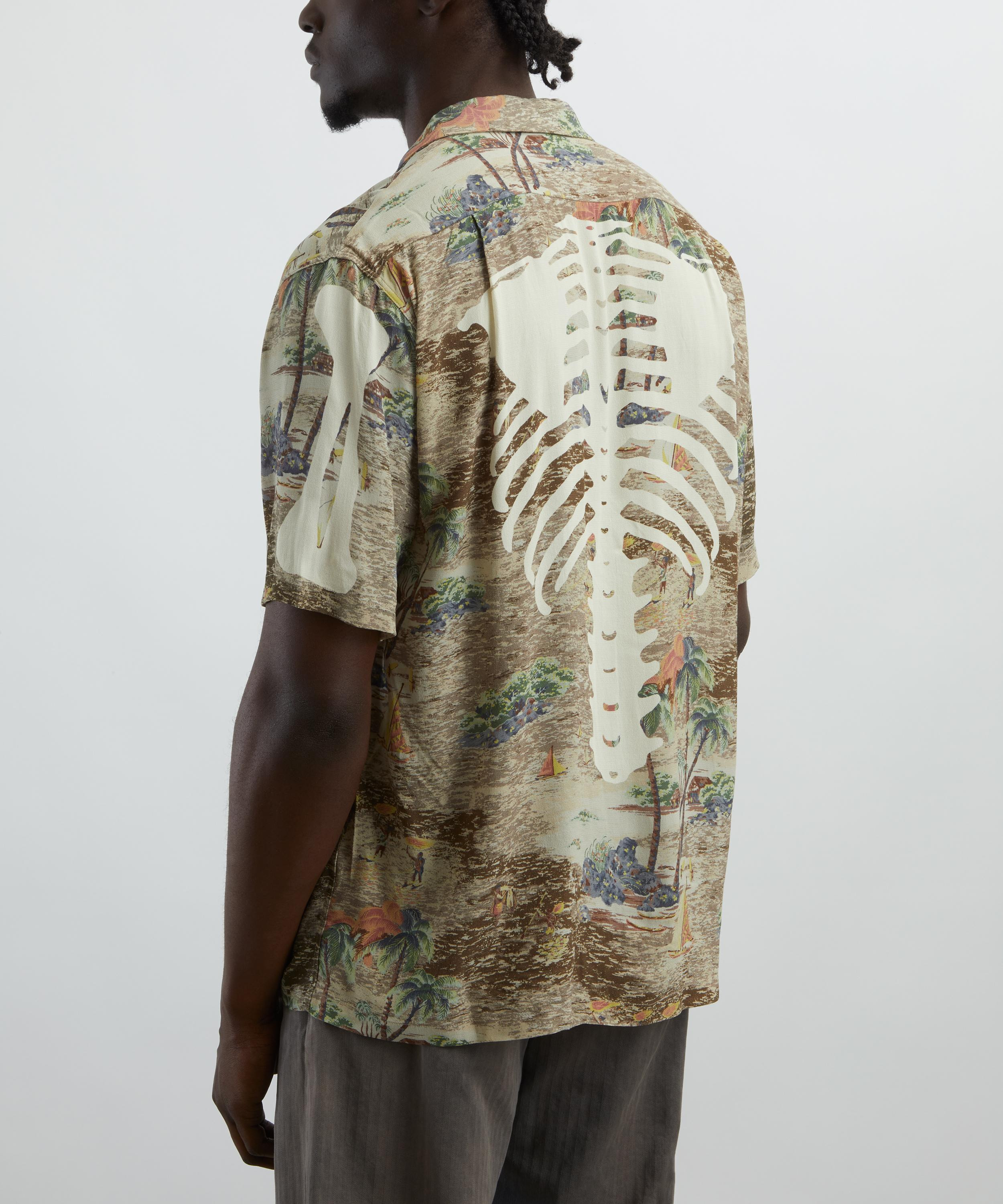 Rayon KAMEKAMEHA BONE Aloha Shirt - 4