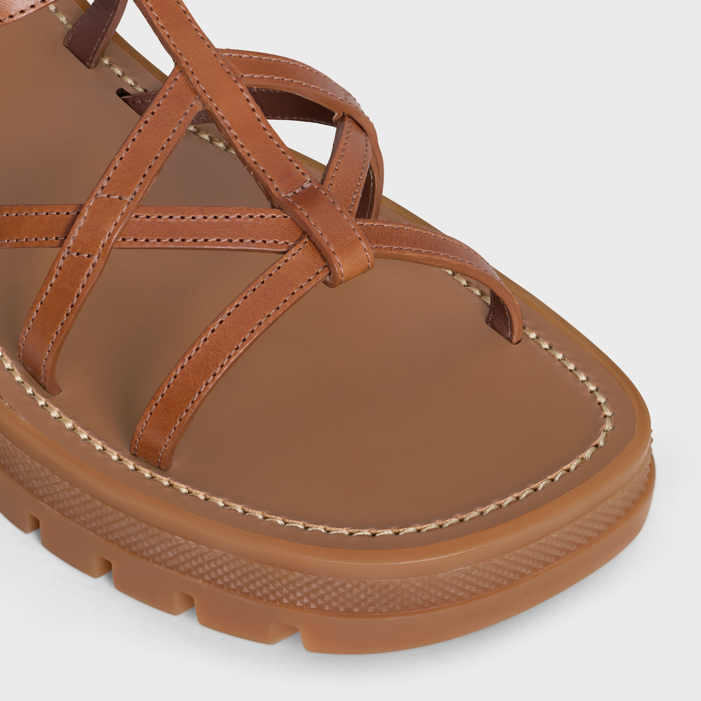 CELINE - CLEA TRIOMPHE STRAPPY SANDAL in CALFSKIN - VEGETAL TANNING - 4