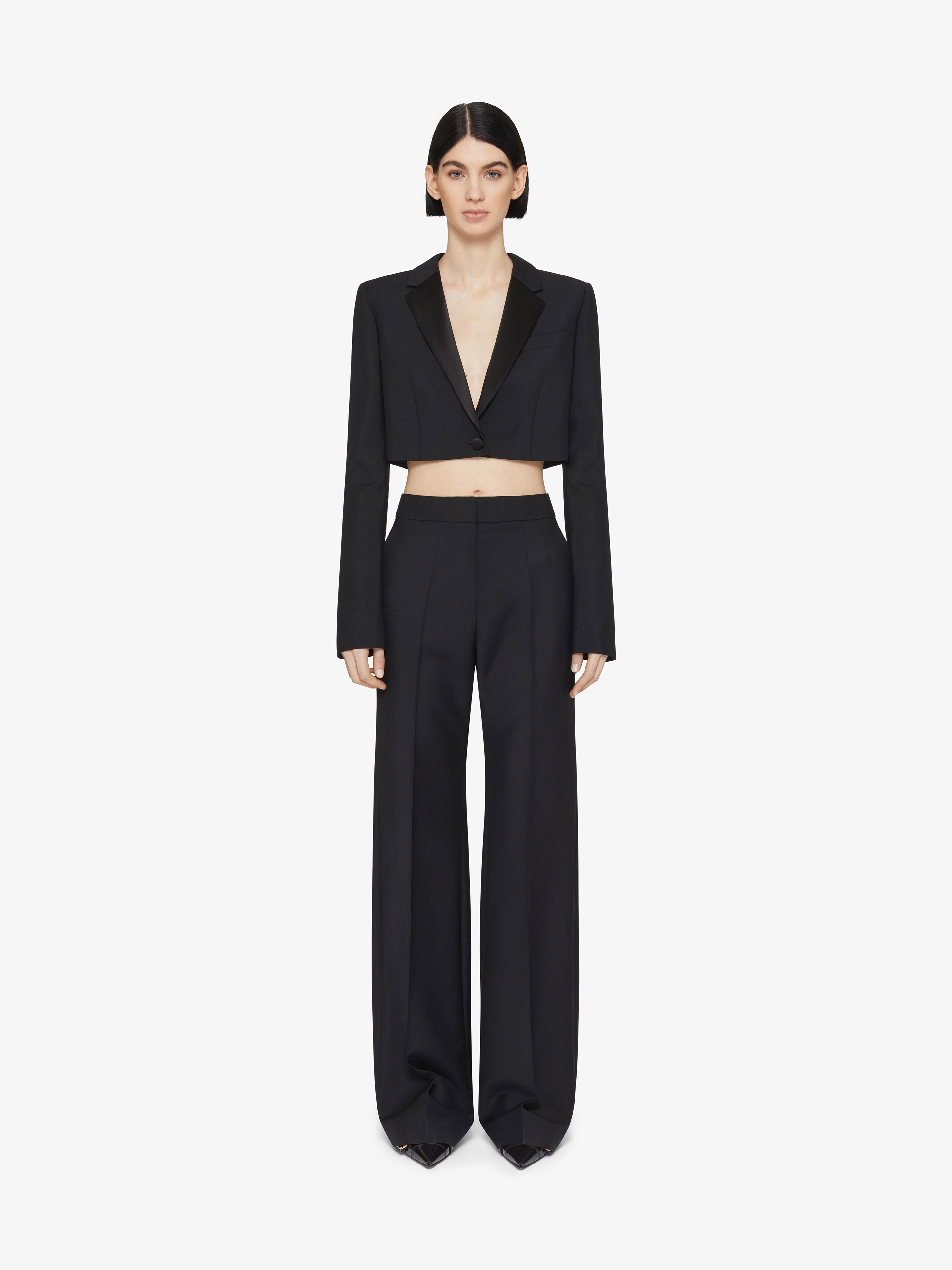 FLARE TAILORED PANTS IN WOOL AND MOHAIR - 2