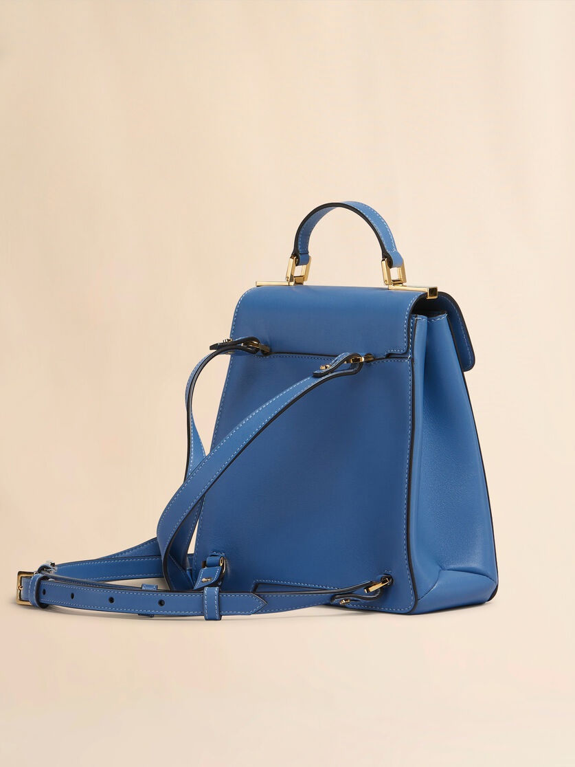 BLUE LEATHER TRUNKAROO BACKPACK - 2
