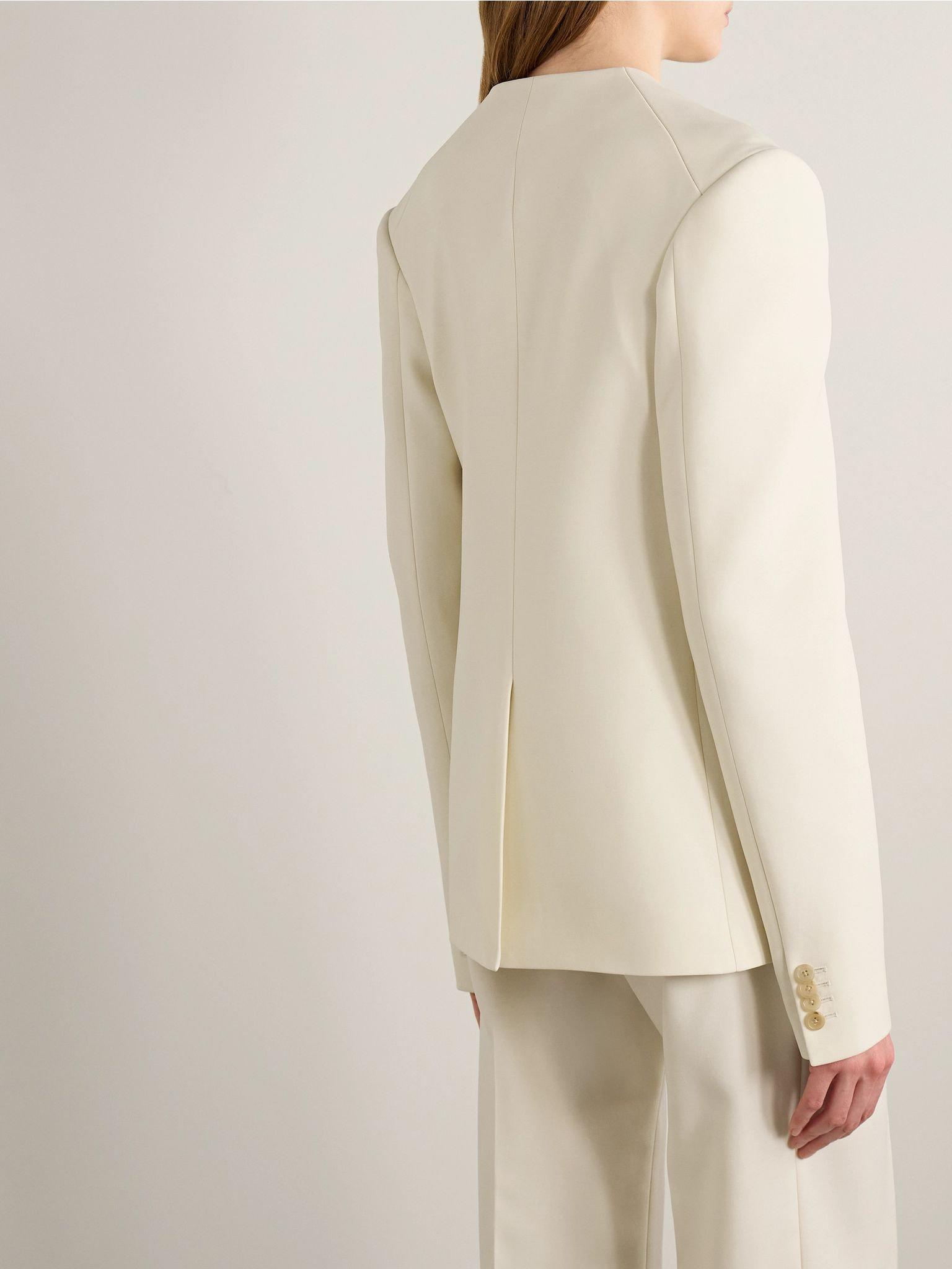 Jameson wool and silk-blend jacket Cream - 3