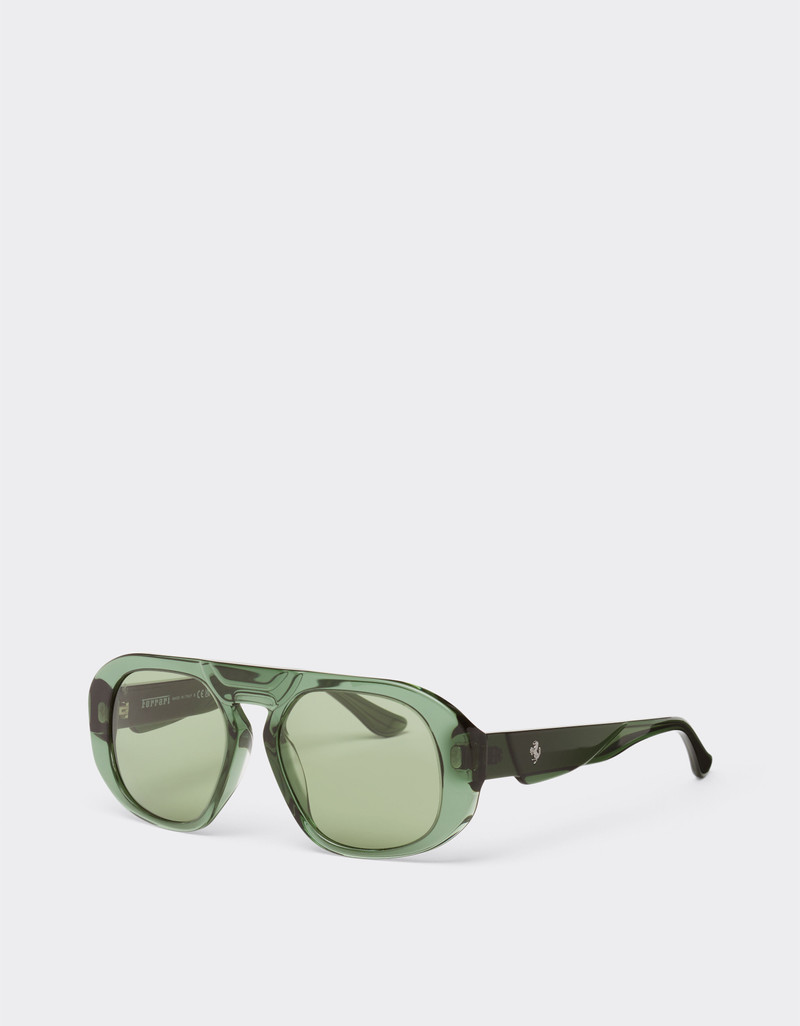 Ferrari sunglasses in transparent dark green acetate with green lenses 3