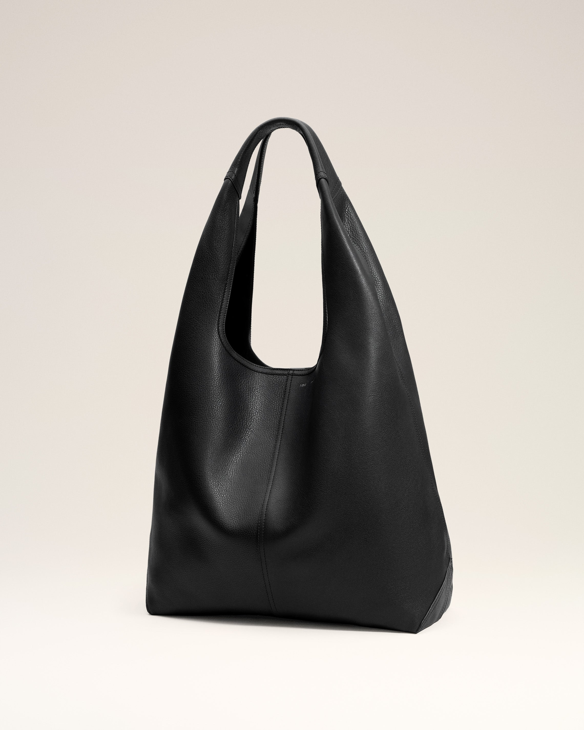 BLACK SMOOTH LEATHER ETIENNE HOBO BAG - 3
