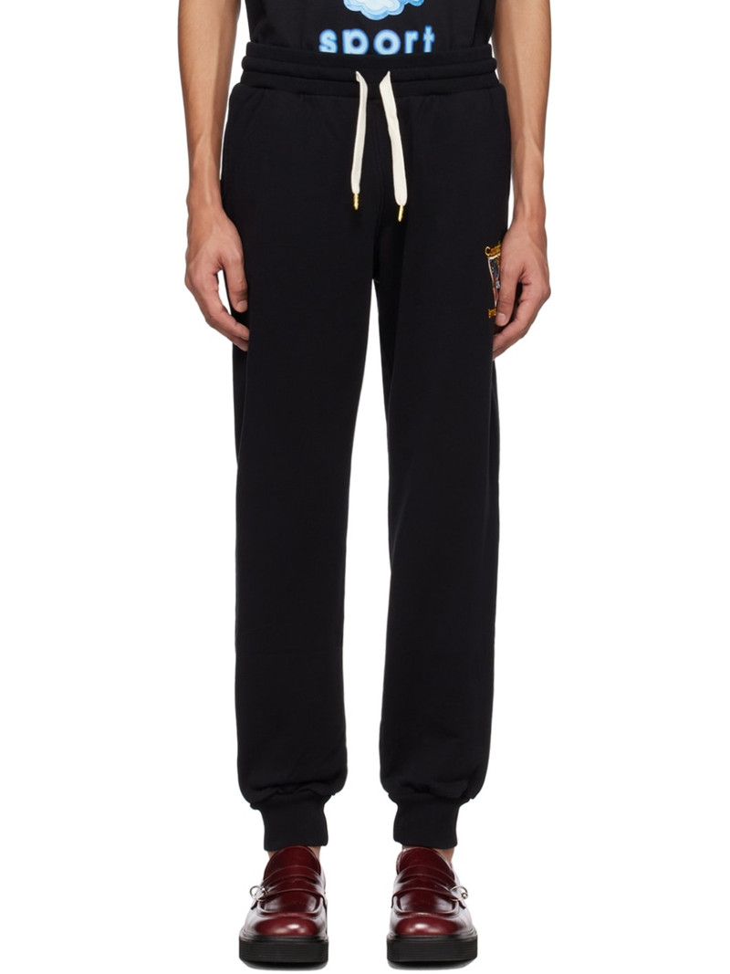 Black 'Tennis Club' Icon Lounge Pants 1