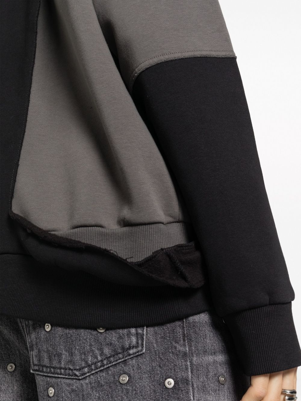 MM6 Maison Margiela asymmetric logo-print cotton-blend sweatshirt  