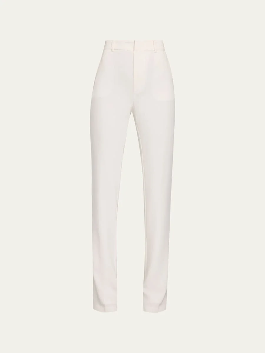 Kerry Slim Straight-Leg Crepe Pants - 1
