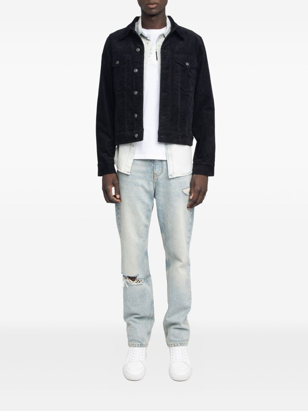 Bases corduroy button-fastening jacket - 2