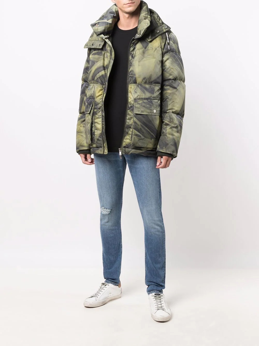 camouflage-print padded coat - 2