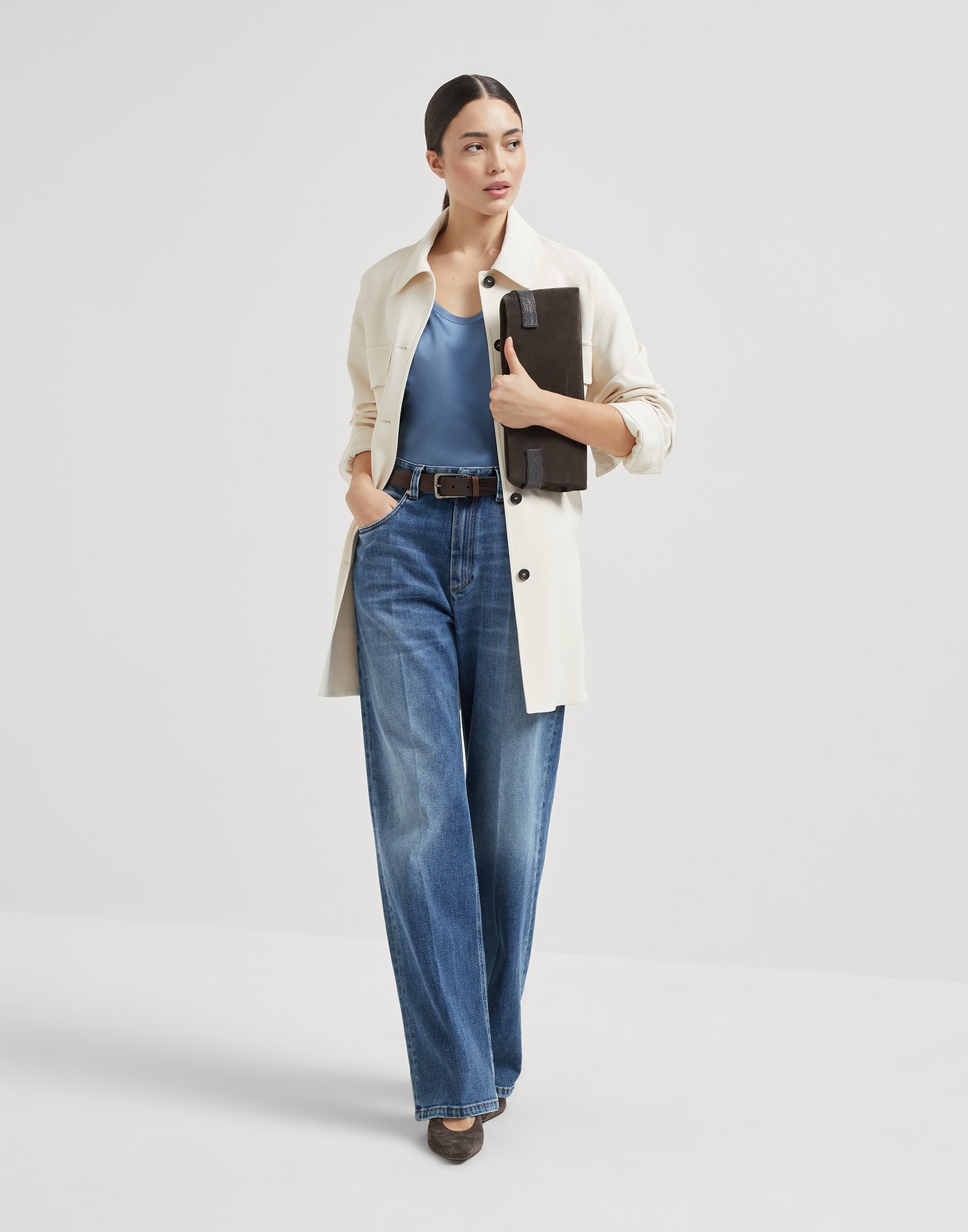 Stretch silk satin reversible top - 5