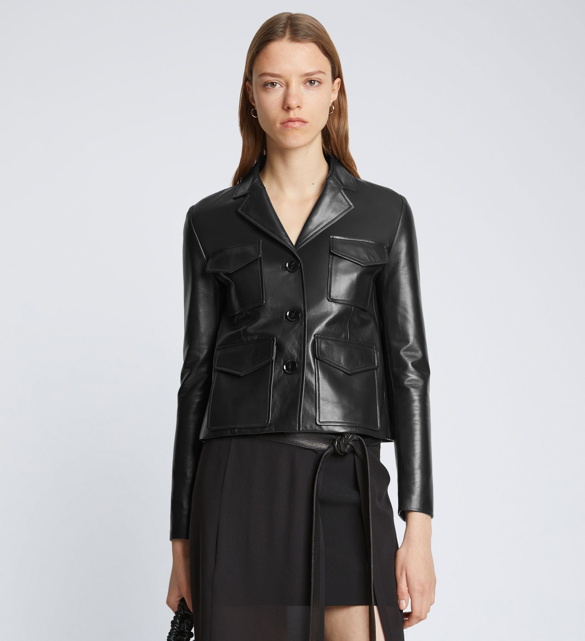 Glossy Leather Jacket - 2