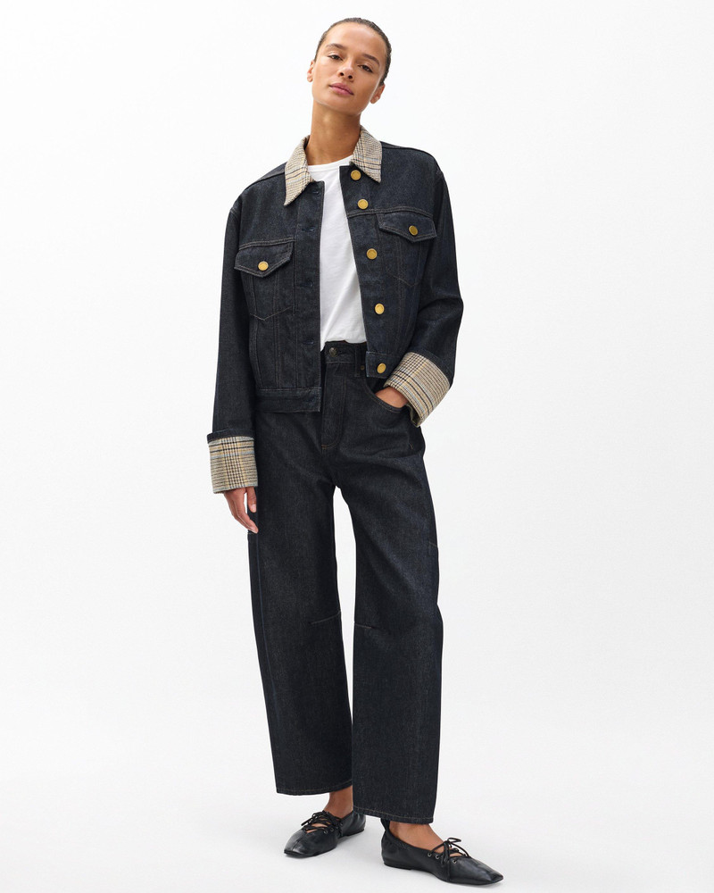 Harriet Denim Trucker Jacket Lightweight Rigid in Twilight Combo 6