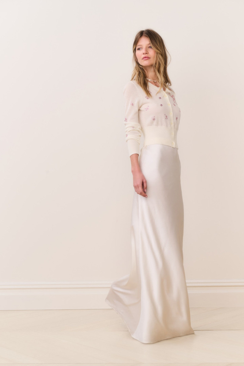 LoveShackFancy Maurine Satin Maxi Skirt outlook