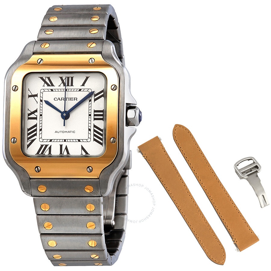 Cartier Cartier Santos Automatic Steel and 18kt Yellow Gold Men s Watch W2SA0007 jomashop REVERSIBLE