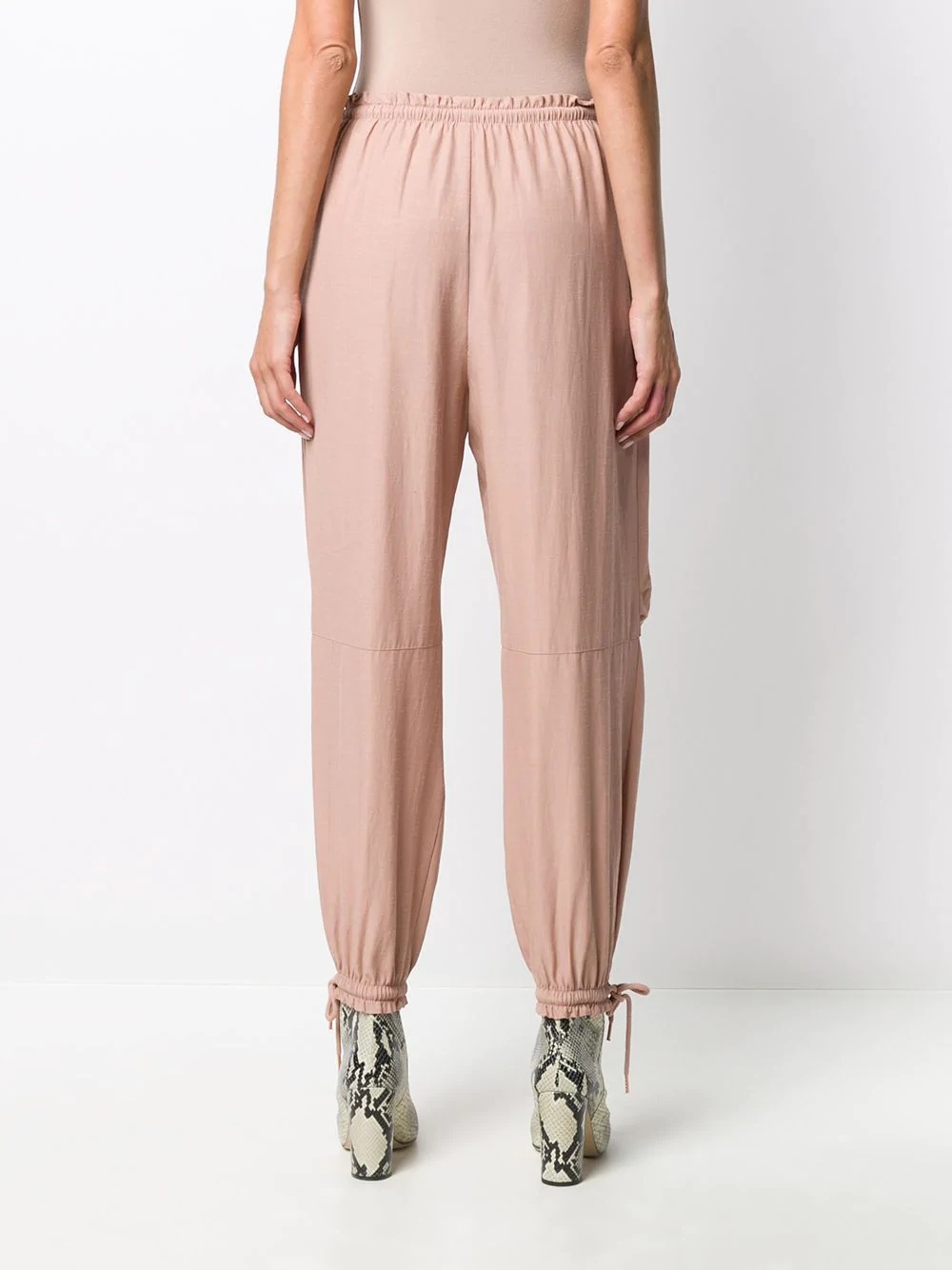 drawstring-cuff trousers - 4