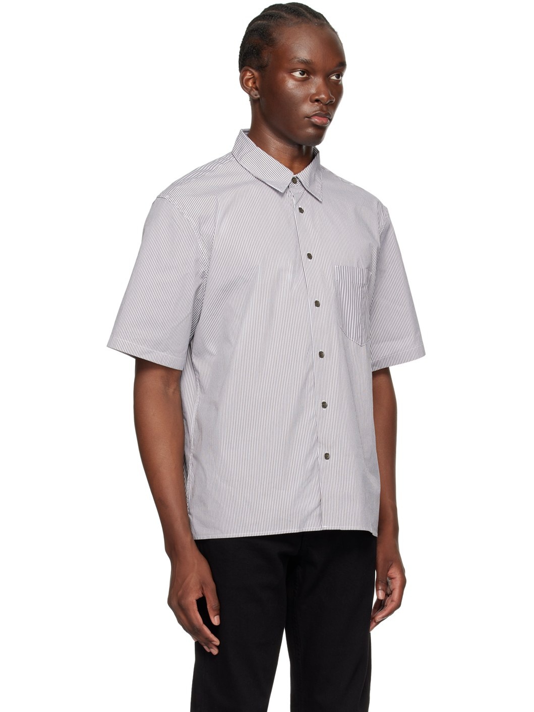 Gray & White Dalton Shirt - 2